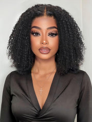 Bye-Bye Knots 7x5 Lace Black Afro Kinky Curly Bob Wig