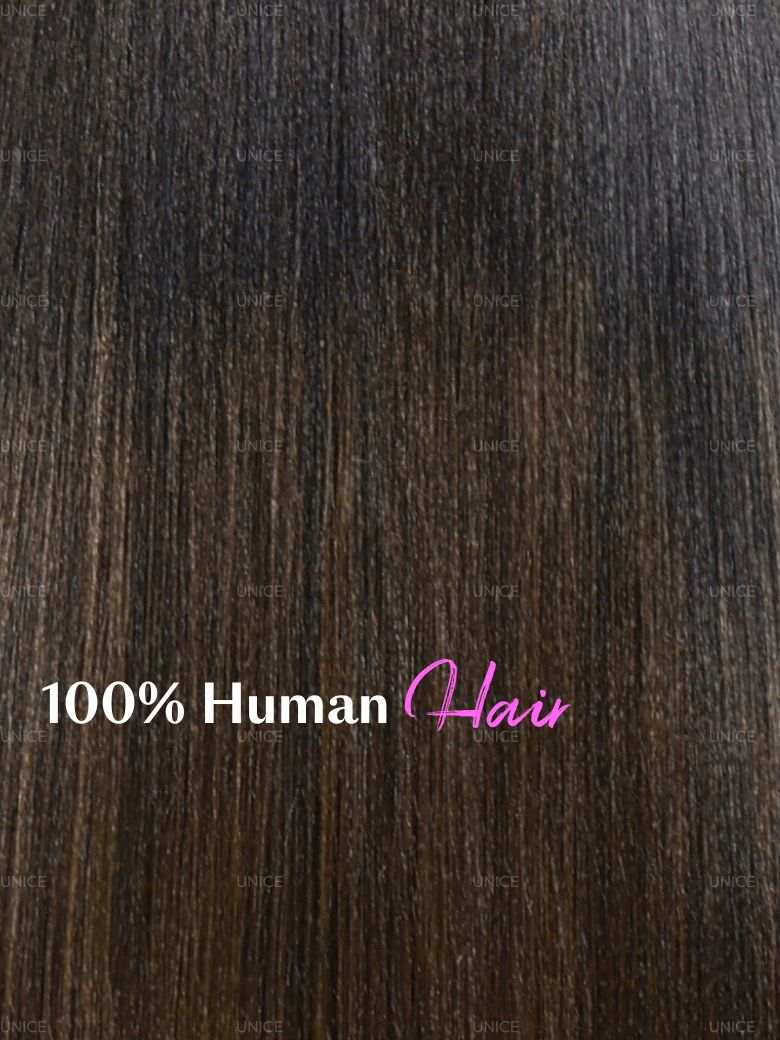 Bye-Bye Knots? 7x5 Lace Black to Chestnut Brown Ombre Face Framing Layer Cut Yaki Wig with Drawstring Wig