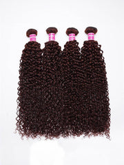 Vibrant Reddish Brown Jerry Curl 4Pcs 100% Remy Human Hair Bundles Deal