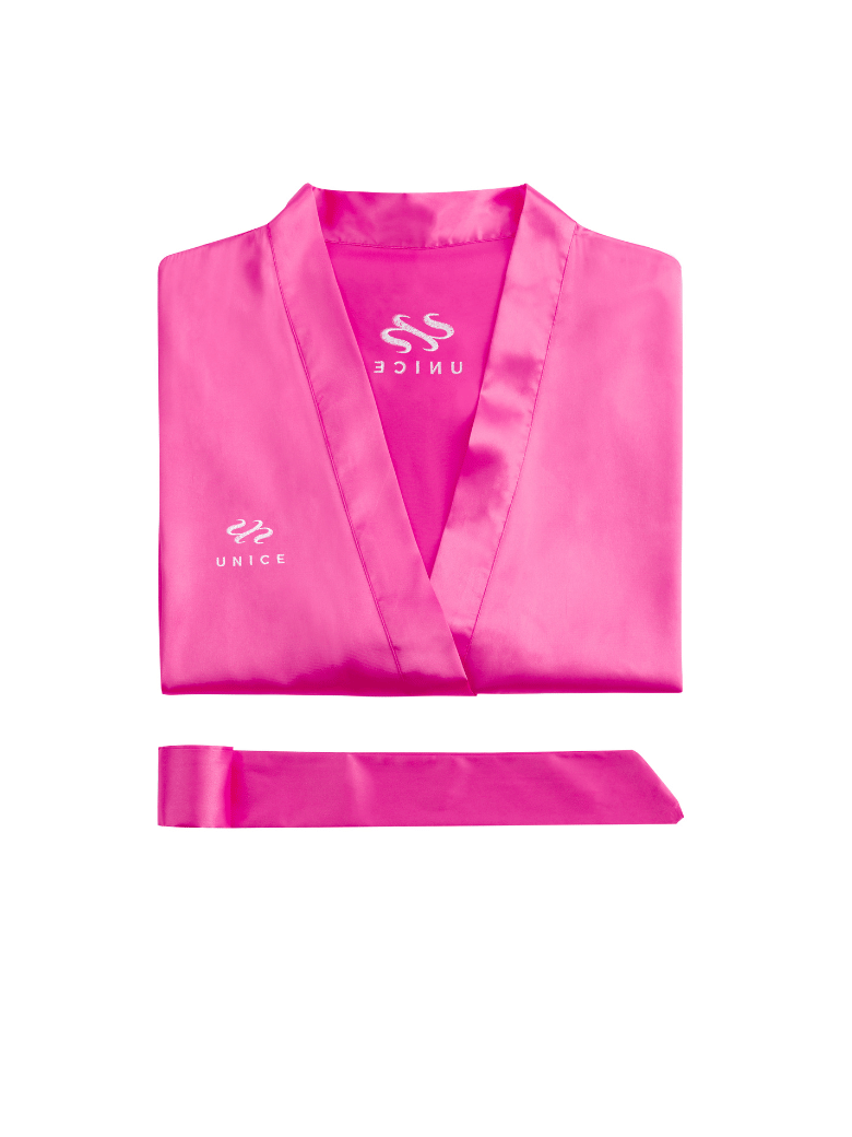 [US Only] Exclusive Pink Silk Robe Intimate Lingerie Nightgown Sexy Nightwear