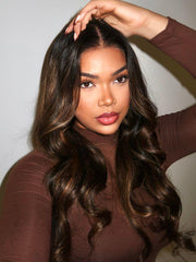 7x5 Bye Bye Knots Wig Glueless Lace Balayage Highlight Body Wave Wig No Burden