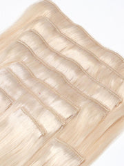 Platinum Blonde Human Hair Clip In Extension
