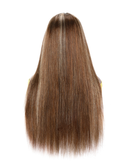 T part Lace Part Straight Hair Wigs 150% density Honey Blonde Wig Brown Highlight Wig Long Straight