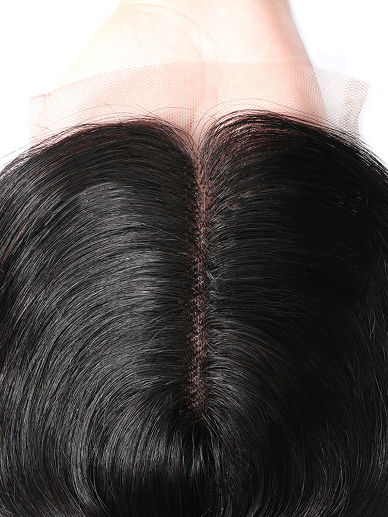Body Wave Upgrade Lace Closure Middle Part Closure Bleached Knots 4x0.75 T Part Closure Natural Color