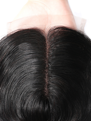 Body Wave Upgrade Lace Closure Middle Part Closure Bleached Knots 4x0.75 T Part Closure Natural Color