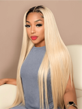 Petaluxe Straight Hair 3 Bundles T1b/613 Color Ombre Hair 100% Virgin Human Hair Weaves