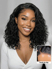 Bye-Bye Slip? 6X4 Glueless Lace "C" Side Part Loose Wavy Bob 220% High Density Drawstring Wig For Beginners