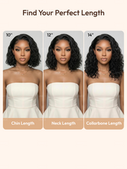 Bye-Bye Slip? 6X4 Glueless Lace "C" Side Part Loose Wavy Bob 220% High Density Drawstring Wig For Beginners