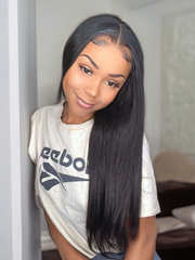 Natural Color 13x6 Straight Lace Front Wigs Human Hair 150% Density Brazilian Human Hair Wig with Baby Hair Pre Plucked Natural Hairline Wigs