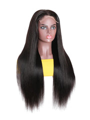 200% Density HD Lace 5x5 Closure Skin Melt Hairline Glueless Straight Wig with Bleached Knots