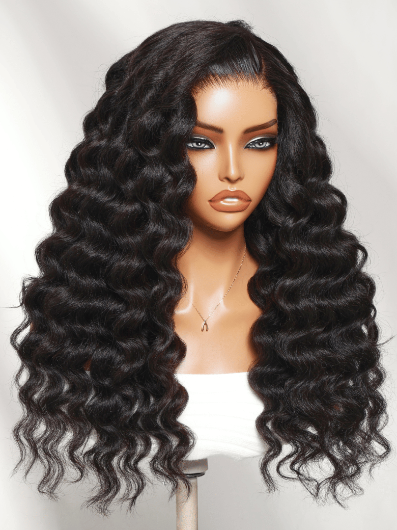 13x4 HD Real Scalp? Wig Invisible Lace Frontal Black Kinky Straight Wig With Invisi Drawstring