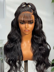[Stylish Choice] 13x4 Pre-Everything? Side-Part Fluffy Loose Wave Wig With Wispy Air Bangs