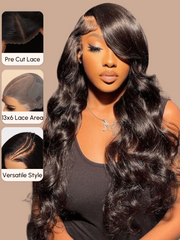 7x5 Lace Bye Bye Knots & 13x6 Lace Frontal Black Body Wave Pre-Everything Wig 150% Density
