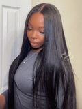 Petaluxe 7x5 Bye Bye Slip™ Yaki Straight Black Glueless Wig With Invisible Drawstring