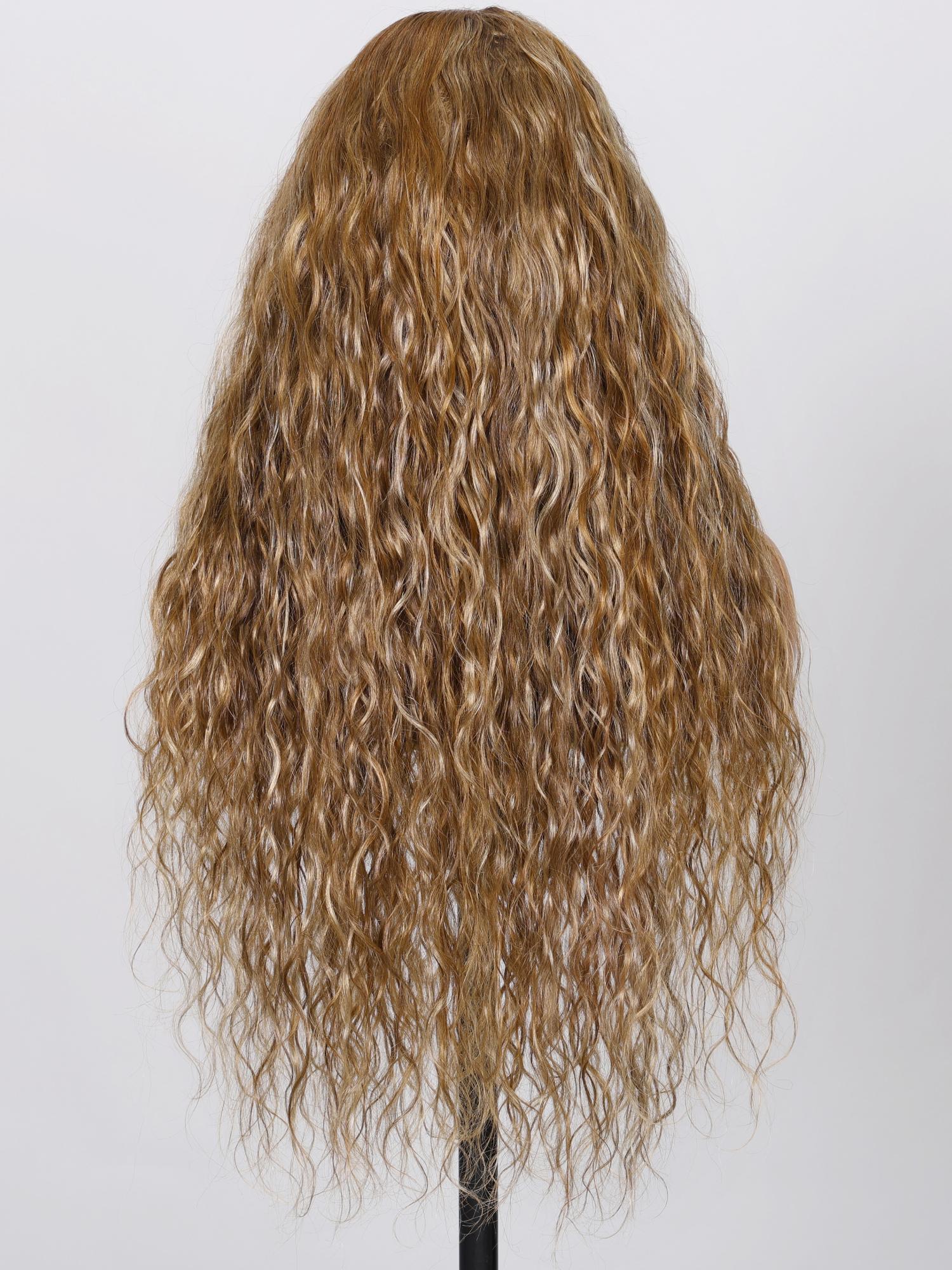 Put On And Go 6x4.5 Pre-cut Lace Ombre Brown Water Wave Wig