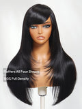 Petaluxe Bye-Bye Knots 7x5 Lace Layered Straight Wig With Side Bangs