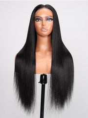 Put On And Go 6x4.5 Pre Cut Lace Straight Black Put On And Go Glueless Air Wig