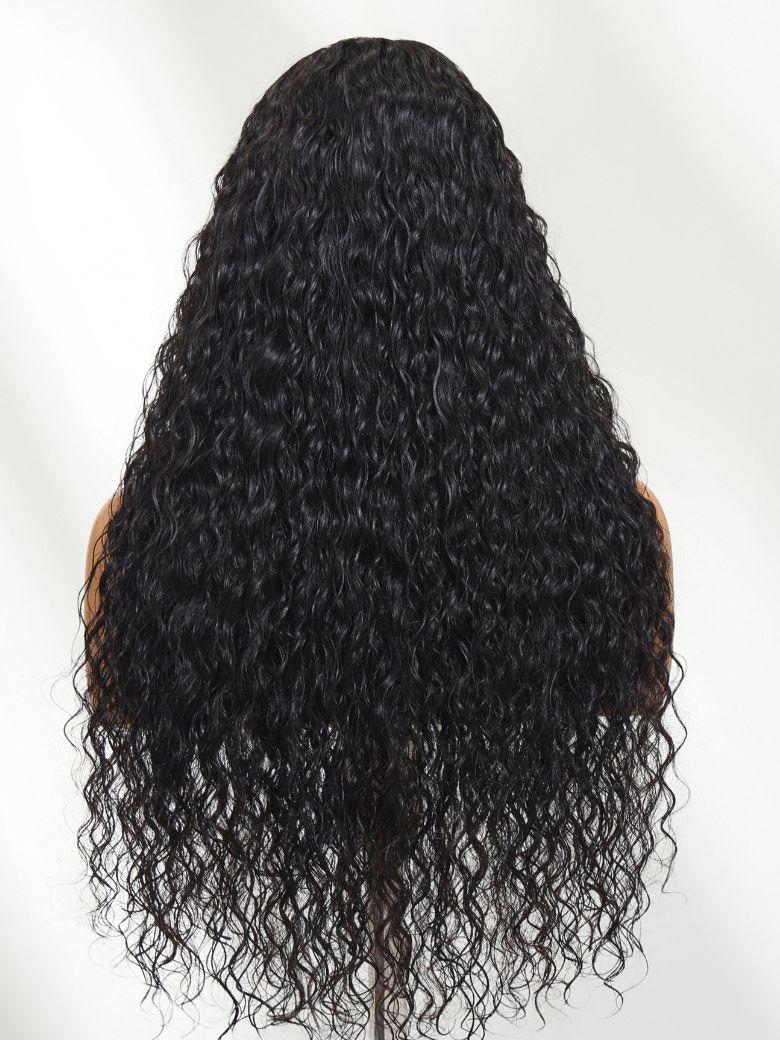 InvisiBlend? V Part Bouncy Water Wave Curly Seamless Blending Wig With Drawstring Protect Your Natural Hair