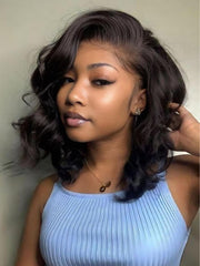 13x4 Lace Front Yaki Bob Wig Sweat-Proof Lace Cap– Pre-Cut, Pre-Bleached With Invisible Drawstring