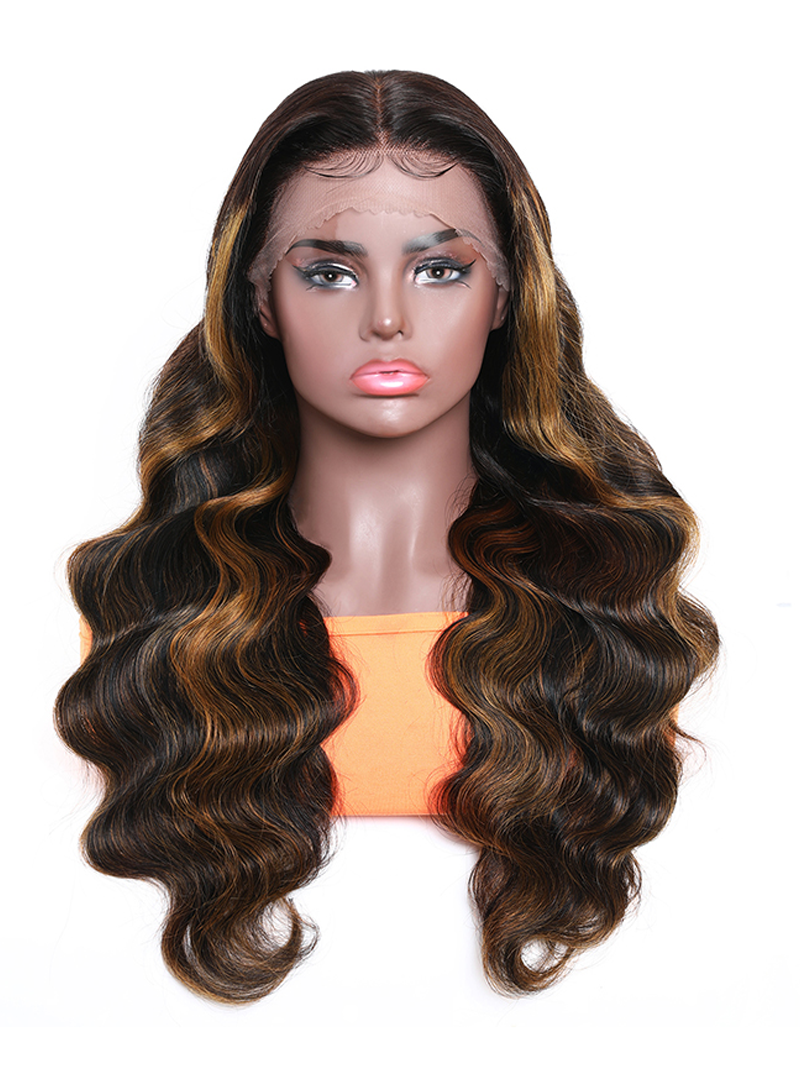 Group Deal Balayage #FB30 Body Wave Lace Front T Part Wig Shadow Root Bronde Highlight Wigs With Baby Hair