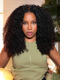 Petaluxe 13x4 Lace Front Fluffy Kinky Curly Afro Natural Black Human Hair Wig