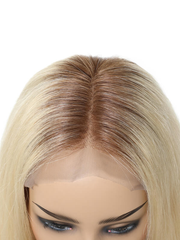 Kriyya Full Lace Pre-Plucked Blonde Wig with Dark Roots