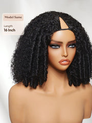 EasiContour? V Part Afro Kinky Curly with Finger Coil Ends Drawstring Wig