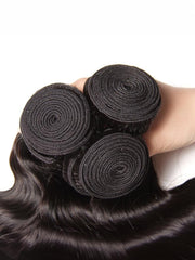 Hair Peruvian Body Wave HD Lace Closure With 3pcs Human Hair Weave