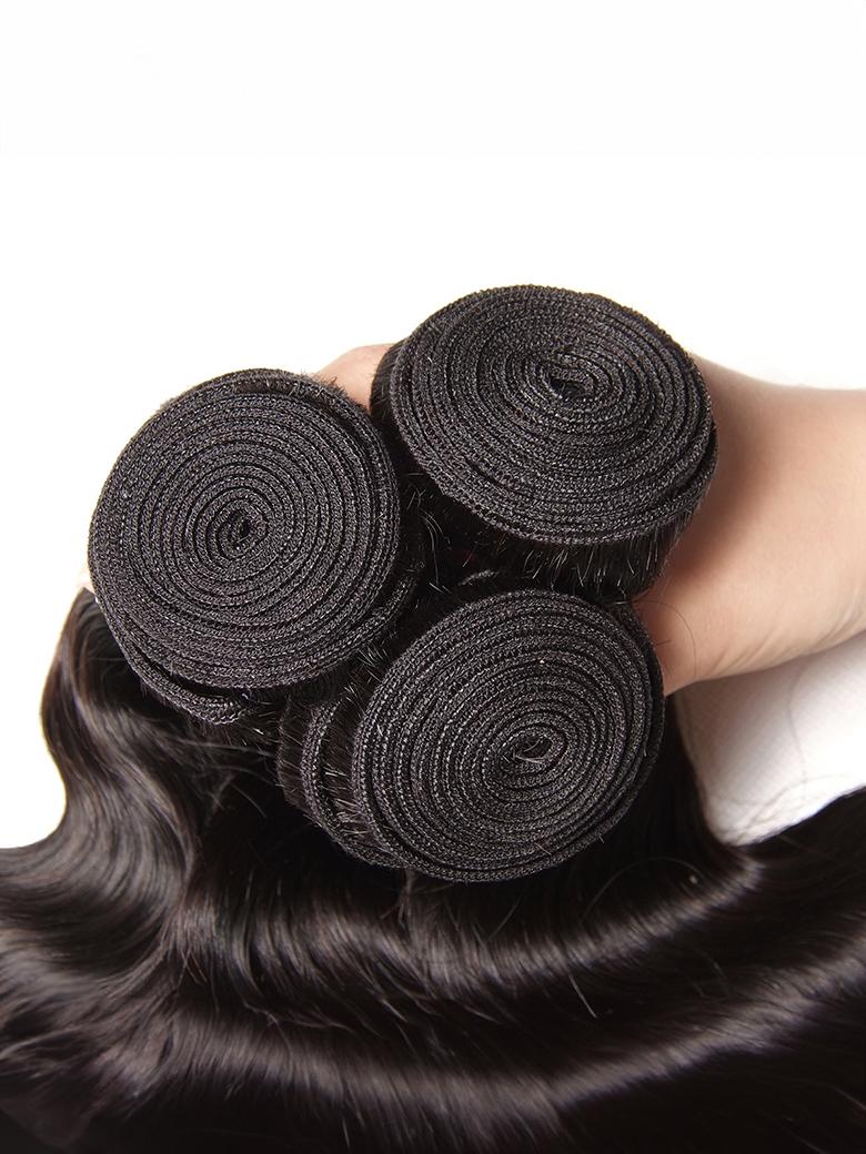 Hair Peruvian Body Wave HD Lace Closure With 3pcs Human Hair Weave
