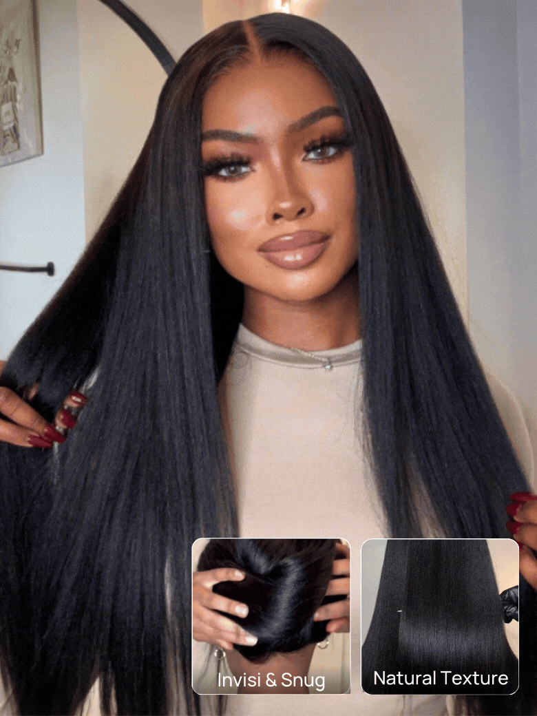 EasiContour V Part 150% Density Glueless Yaki Wig