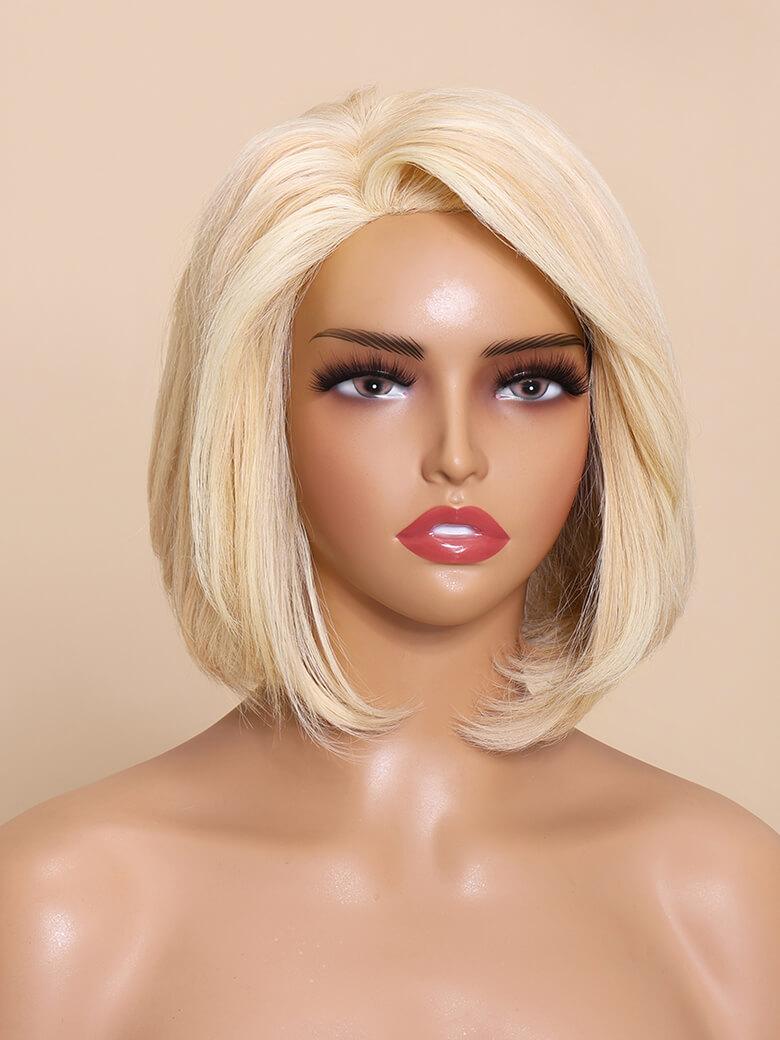 JULIE- 8" OPEN CAP LACE STRAIGHT HUMAN HAIR WIG