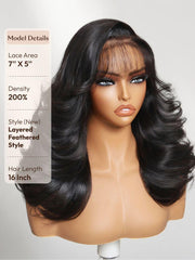[Stylish Choice] 13x4 Pre-Everything? Side-Part Fluffy Loose Wave Wig With Wispy Air Bangs