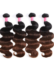Chestnut Brown Ombre 4 Pcs/pack Body Wave Human Hair Bundle
