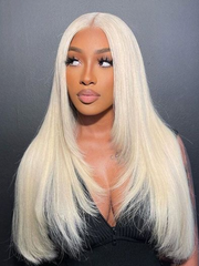 Glueless HD 5x5 Invisible Lace Closure Layered Straight Blonde Wig 180% Density