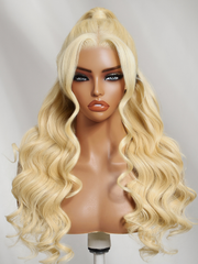 7x5 Bye-Bye Knots? & 13x4 Pre-Everything? Lace Frontal Purple Black Cherry Layered Straight & Loose Wave With Invisi Drawstring Wig