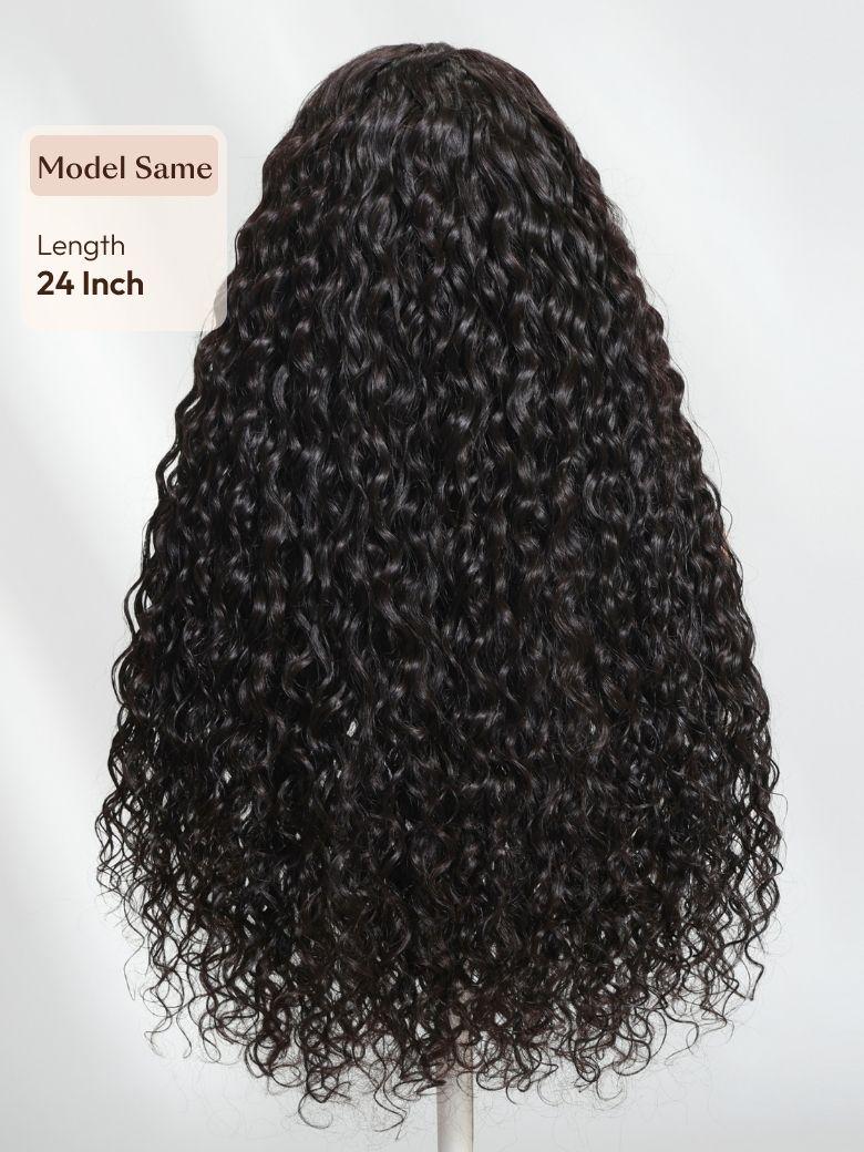 7x5 Bye-Bye Knots? & 13x4 HD Lace Pull & Go Glueless Water Wave Grip Wig With Secure Silicone Strips and Drawstring With Baby Hair