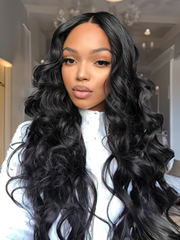 250% High Density Body Wave U Part Human Hair Sew In Wig