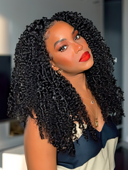 4C Curly Baby Hair 13x4 Kinky Curly Transparent Lace Front Human Hair Wigs Can Be Half Buns