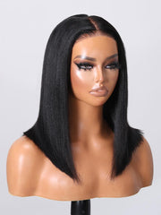 13x4 Lace Frontal Black Yaki Bob Pre-Everything Wig