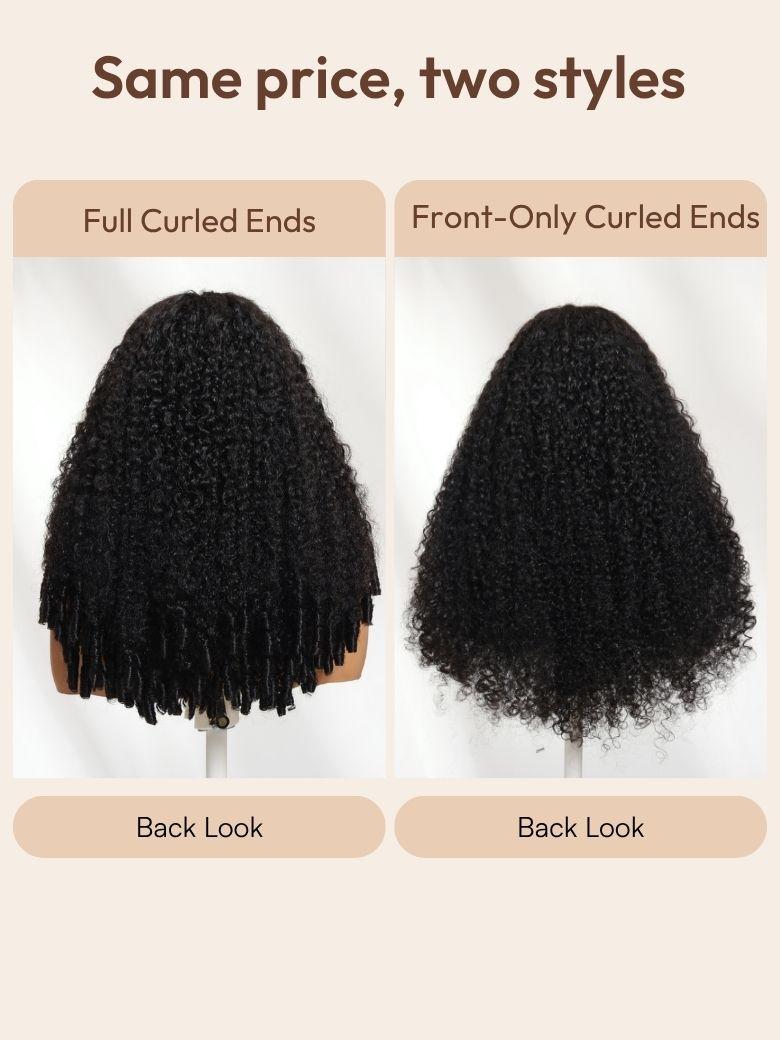 Bye-Bye Knots? 7x5 Lace Natural Black Jerry Curly Drawstring Wig with Defined Finger Coil Ends