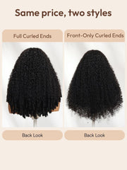 Bye-Bye Knots? 7x5 Lace Natural Black Jerry Curly Drawstring Wig with Defined Finger Coil Ends