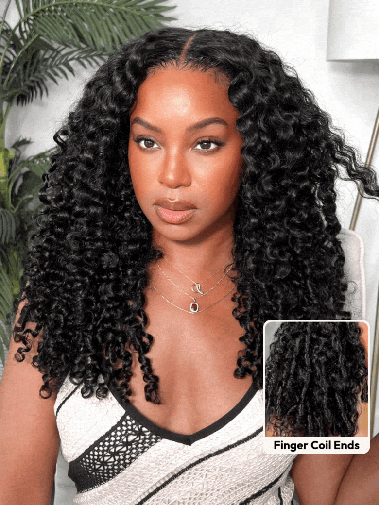 Bye-Bye Knots 7x5 Lace Curly Texture Wig With Finger Coil Ends