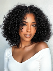 7x5 Bye Bye Knots Glueless Wig Black Kinky Curly Wig With 4C Baby Hair Drawstring Wig