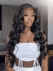 Natural Color Body Wave Wigs 4x0.75 Lace Part Wig 150% Density
