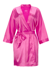 Exclusive Pink Silk Robe Intimate Lingerie Nightgown Sexy Nightwear (1 pc)