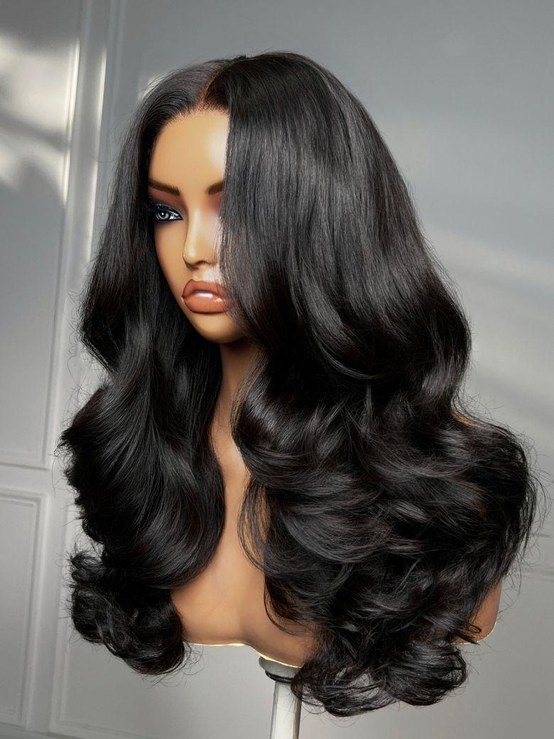 7x5 Bye-Bye Knots? Wig Glueless Lace Sunset Jerry Curly for Reddish Brown Drawstring Wig With Bleached Knots