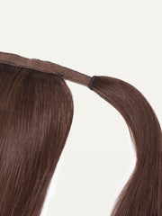 Dark Brown Clip In Ponytail Straight Human Hair Extension