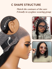 7x5 Bye-Bye Knots Put On And Go Glueless Lace Bleached Knots Bob Wig 150% Density