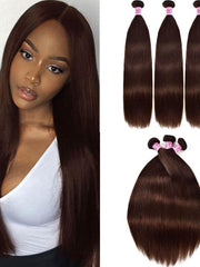Hair 3pcs/pack Virgin Straight Hair Bundles Brown Color Double Machine Weft Human Hair for Sale Icenu Series