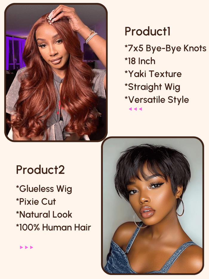 Petaluxe 2 Wigs $109 for 7x5 Bye-Bye Knots and Pixie Cut Glueless Wig